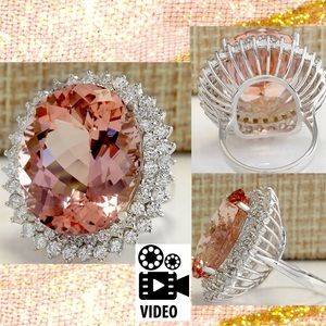 Spectacular 11+ carat Morganite cz ring BRAND NEW. Sizes 6 & 7
